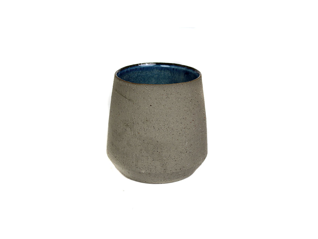 JARRON BAJO CERAMICA GRIS 14 CM. cod. 3100476