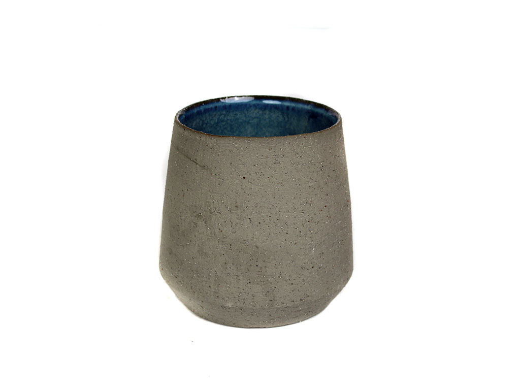 JARRON BAJO CERAMICA GRIS 17 CM. cod. 3100477