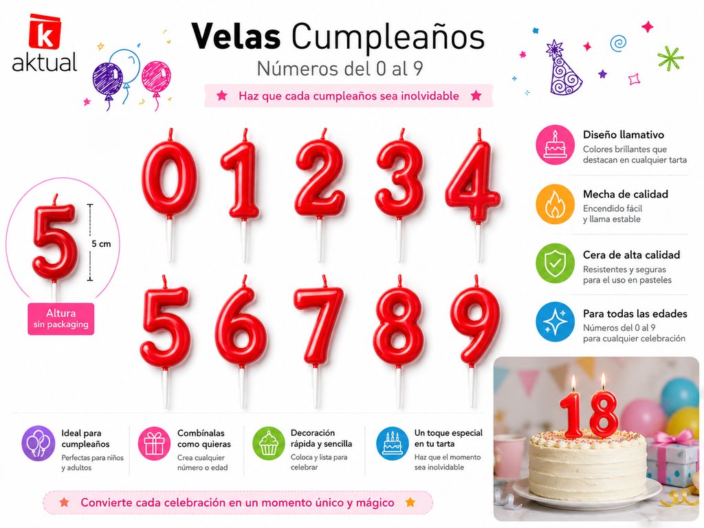 RED BIRTHDAY CANDLE 0 cod. 3400388