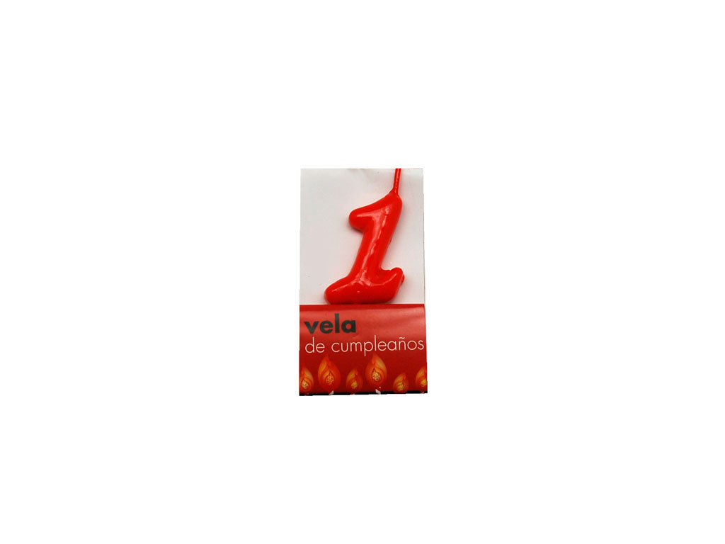 VELA VERMELHA ANIVERSARIO 1 cod. 3400389