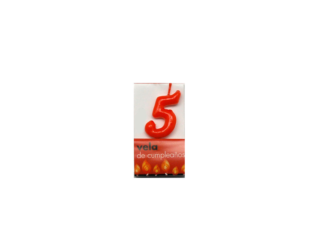 VELA VERMELHA ANIVERSARIO 5 cod. 3400393