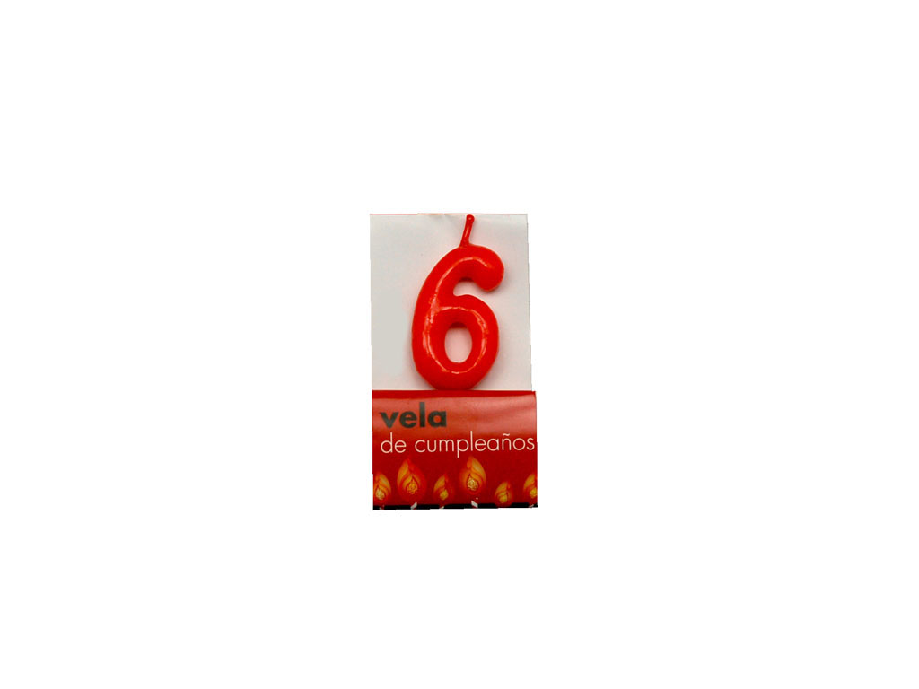 VELA VERMELHA ANIVERSARIO 6 cod. 3400394