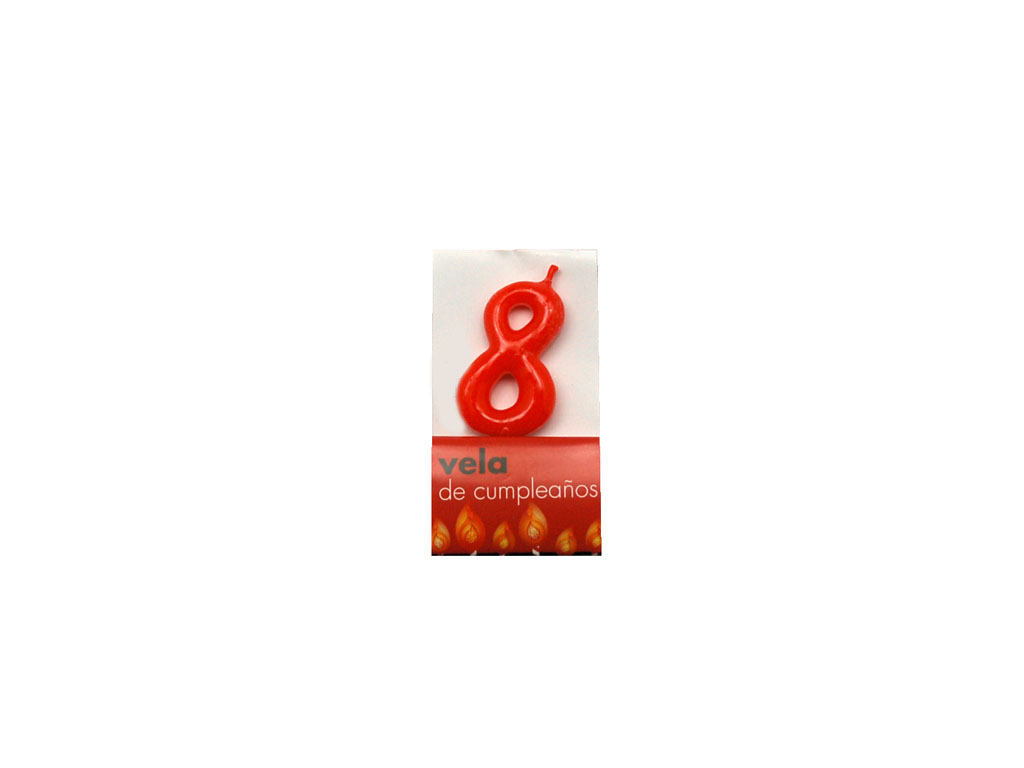 VELA VERMELHA ANIVERSARIO 8 cod. 3400396