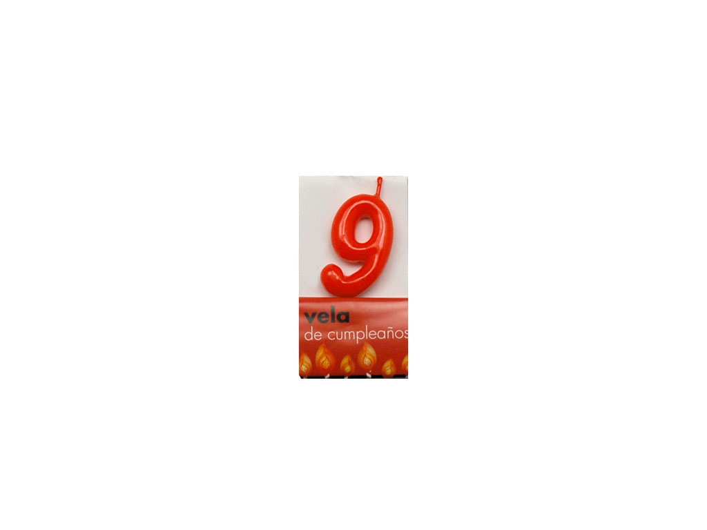 VELA VERMELHA ANIVERSARIO 9 cod. 3400397