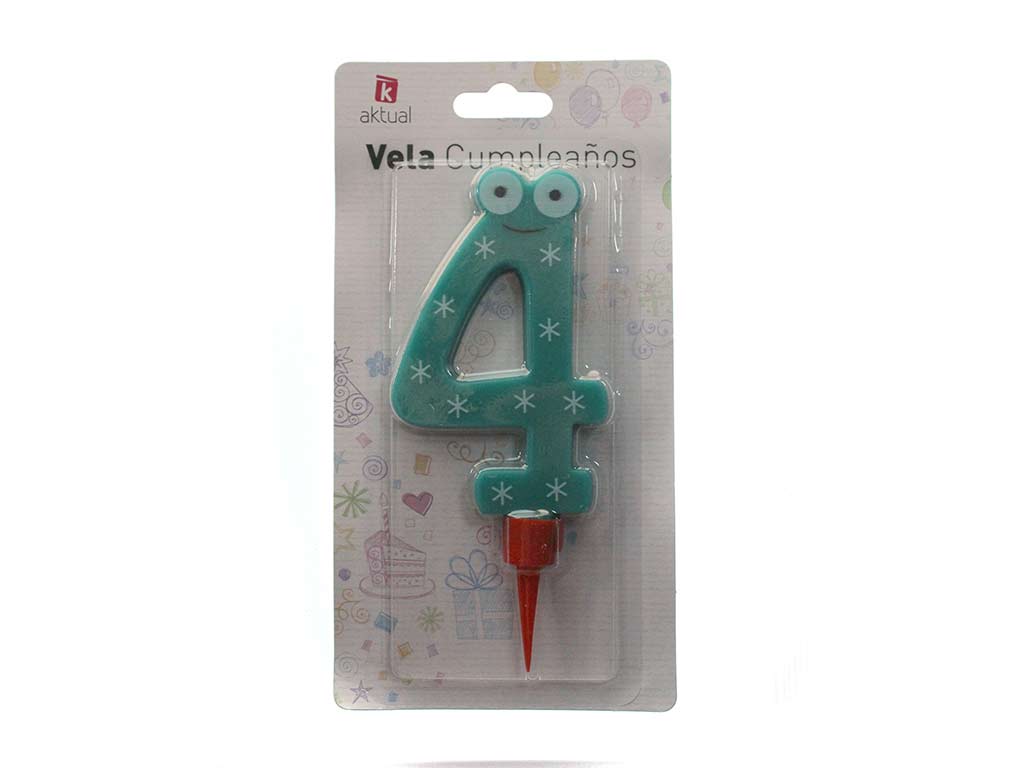 VELA INFANTIL ANIVERSARIO 4 GRANDE cod. 3400462