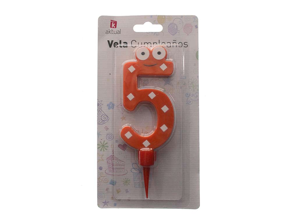 VELA INFANTIL ANIVERSARIO 5 GRANDE cod. 3400463