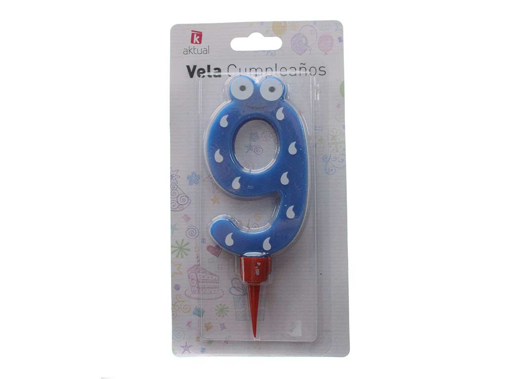 VELA INFANTIL ANIVERSARIO 9 GRANDE cod. 3400467