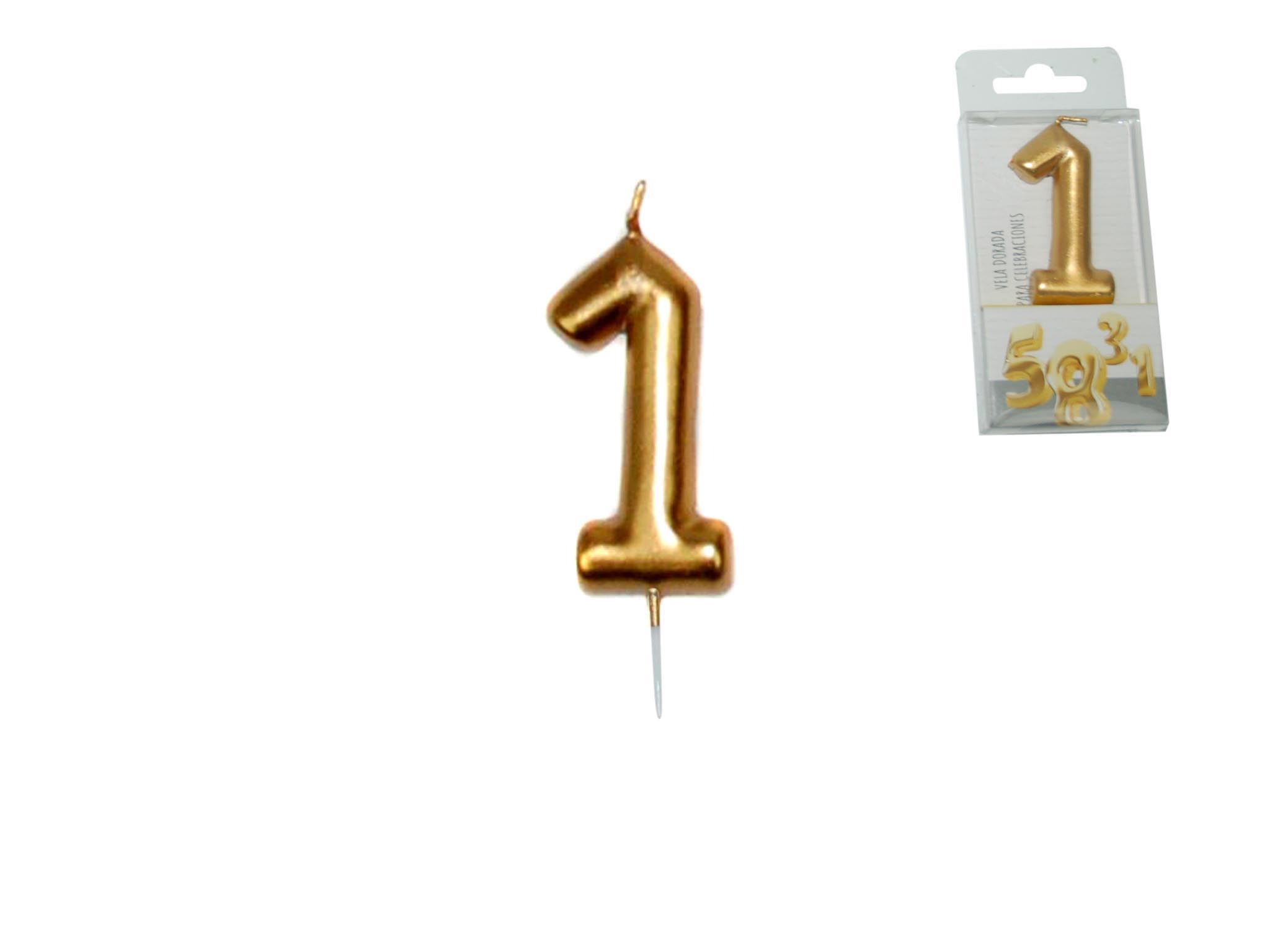VELA DOURADA NUMERO - 1 cod. 3400622