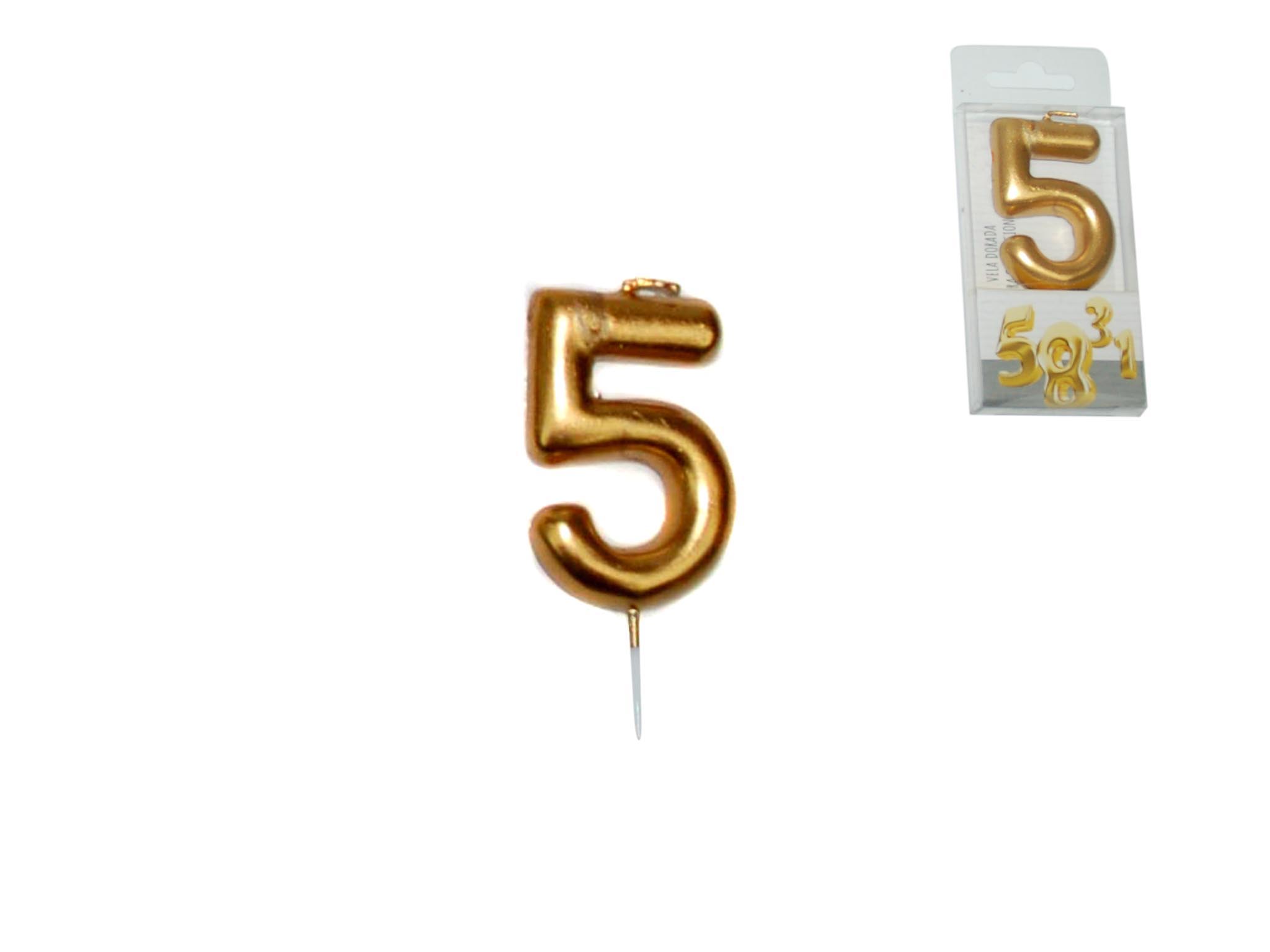 GOLDEN CANDLE NUMBER - 5 cod. 3400626