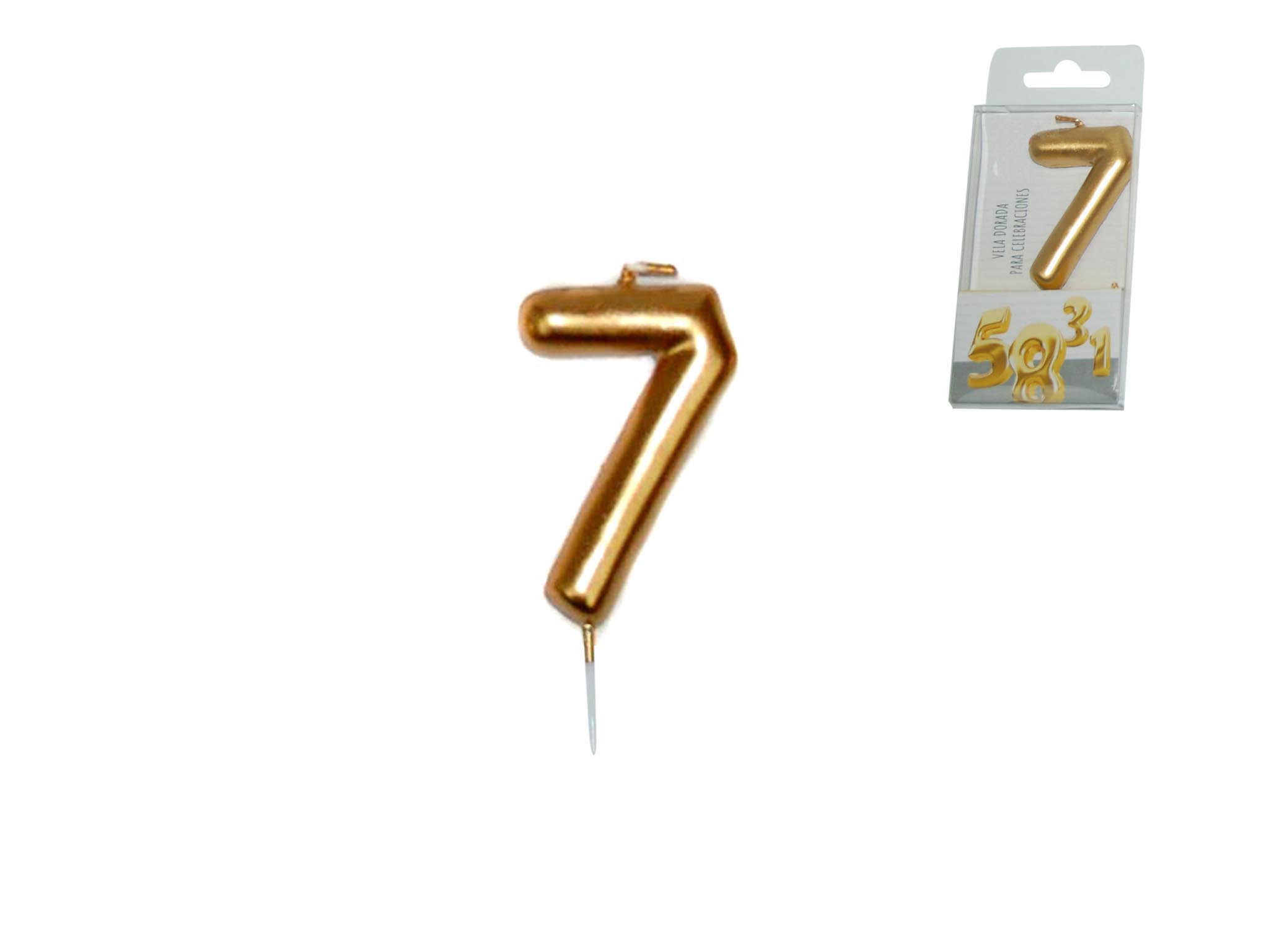 VELA DOURADA NUMERO - 7 cod. 3400628