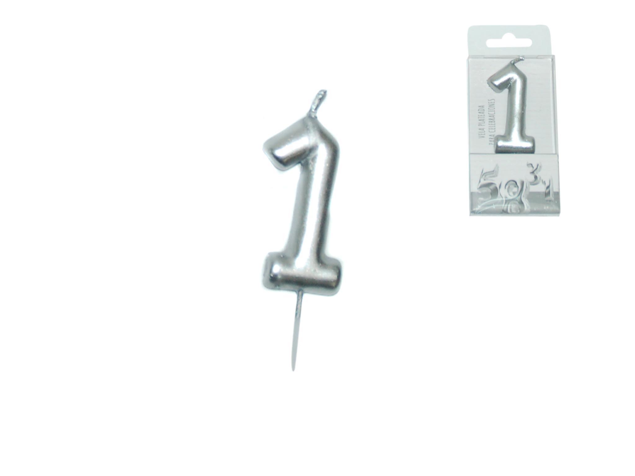 VELA PRATEADA NUMERO - 1 cod. 3400632