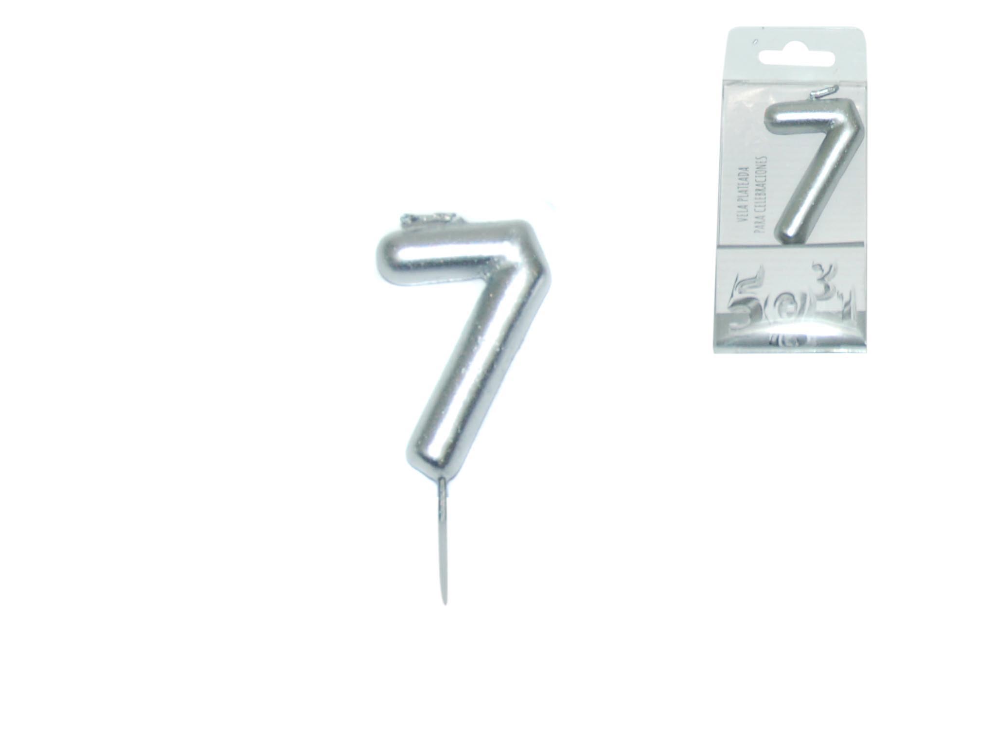 VELA PRATEADA NUMERO - 7 cod. 3400638