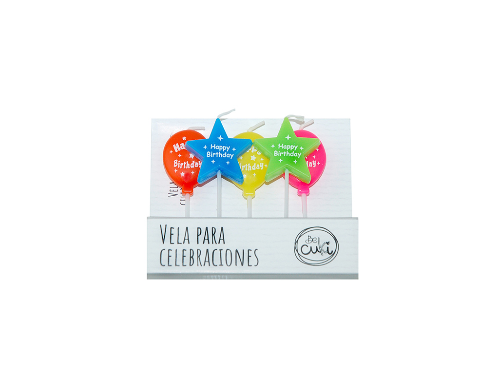 VELAS 5 PÇAS. BALÃOS / ESTRELAS cod. 3400667