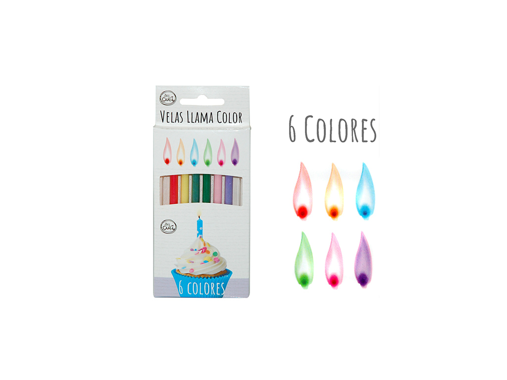 VELAS 6 PÇAS. CHAMA CORES cod. 3400668
