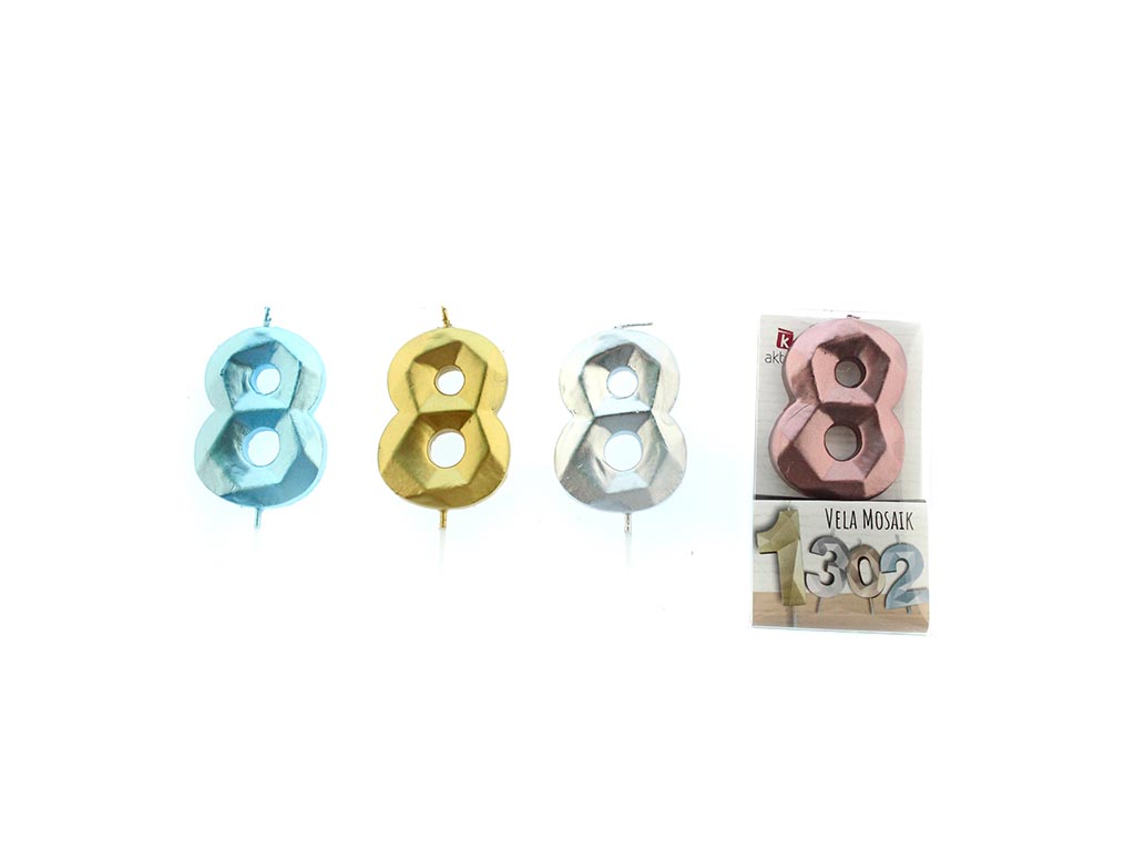 MOSAIK CANDLE NUMBER -8- cod. 3400680