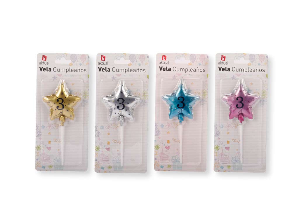 VELA ESTRELA CORES NUMERO 3 cod. 3400710