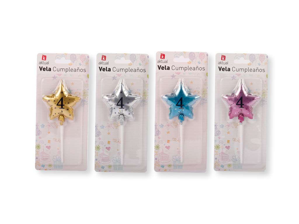 VELA ESTRELA CORES NUMERO 4 cod. 3400711