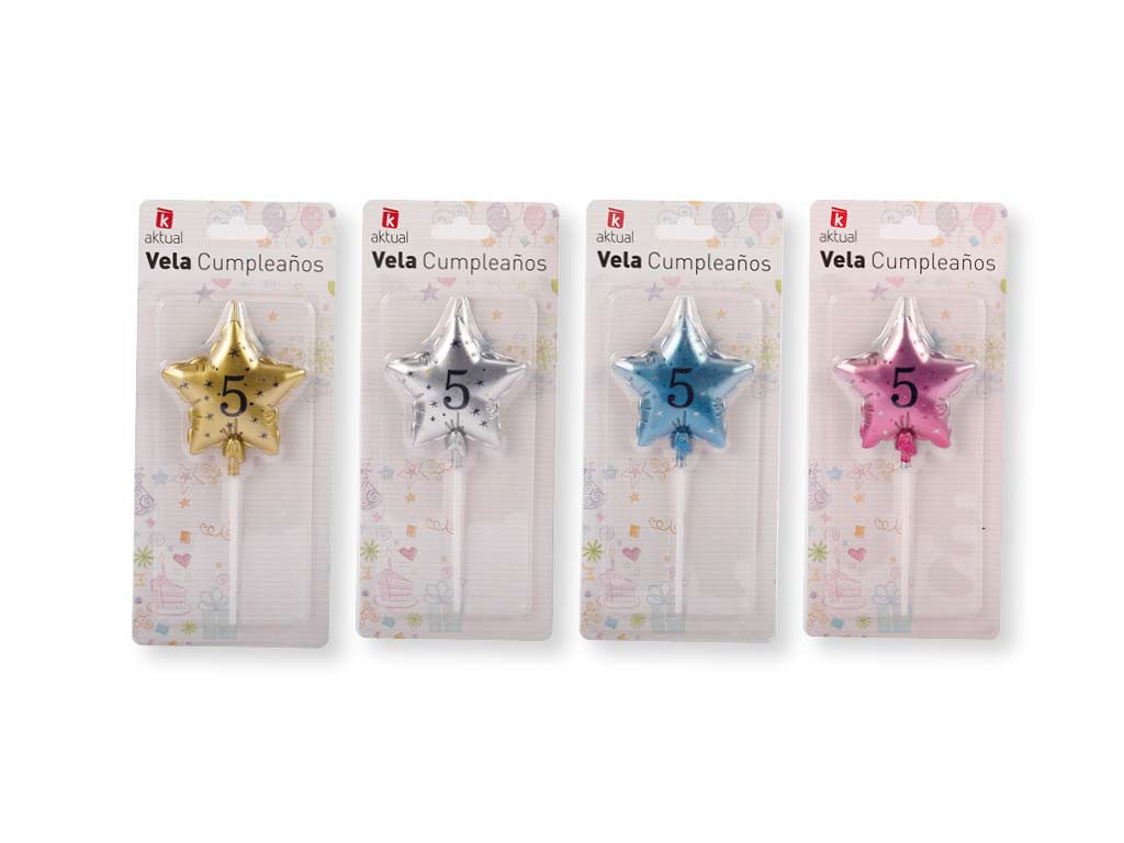VELA ESTRELA CORES NUMERO 5 cod. 3400712