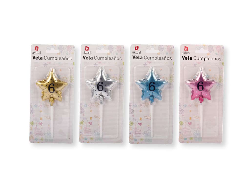 VELA ESTRELA CORES NUMERO 6 cod. 3400713