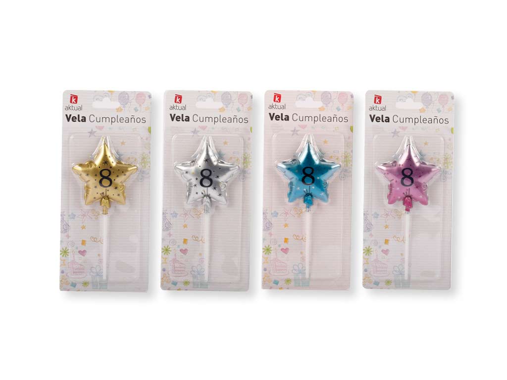 VELA ESTRELA CORES NUMERO 8 cod. 3400715