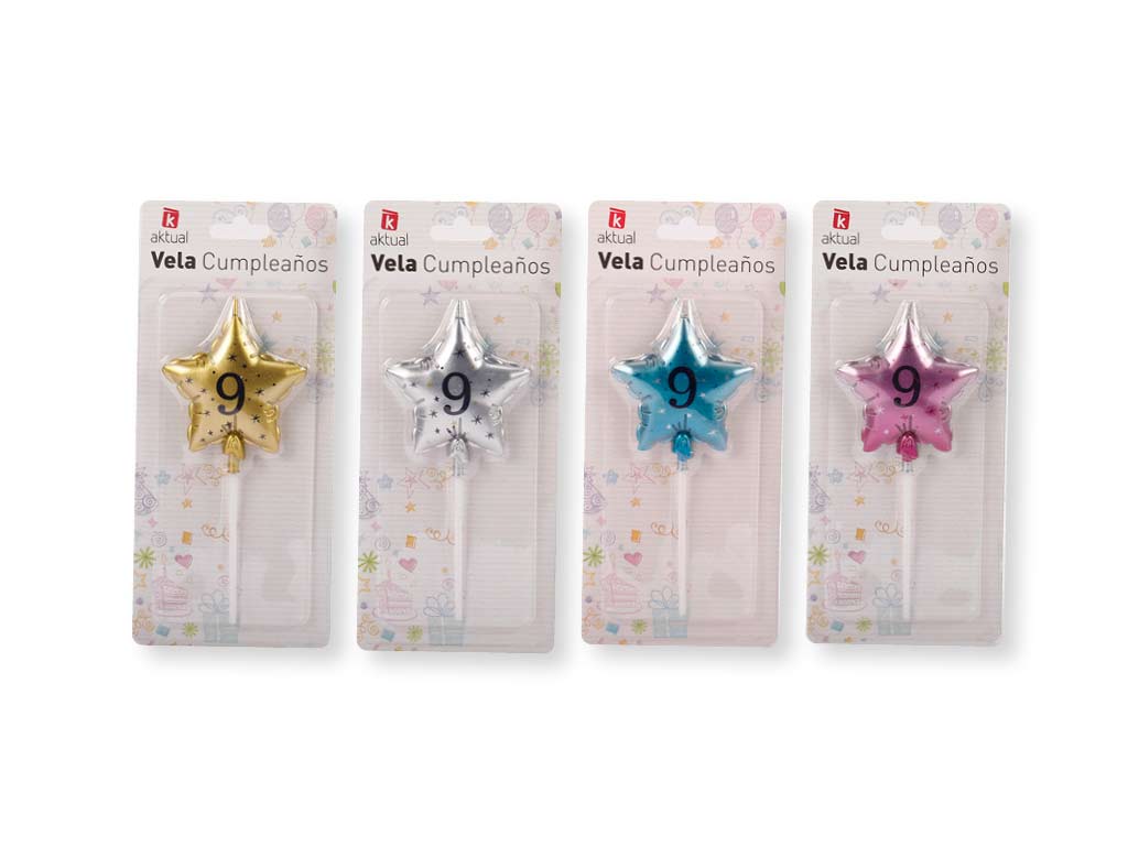 VELA ESTRELA CORES NUMERO 9 cod. 3400716