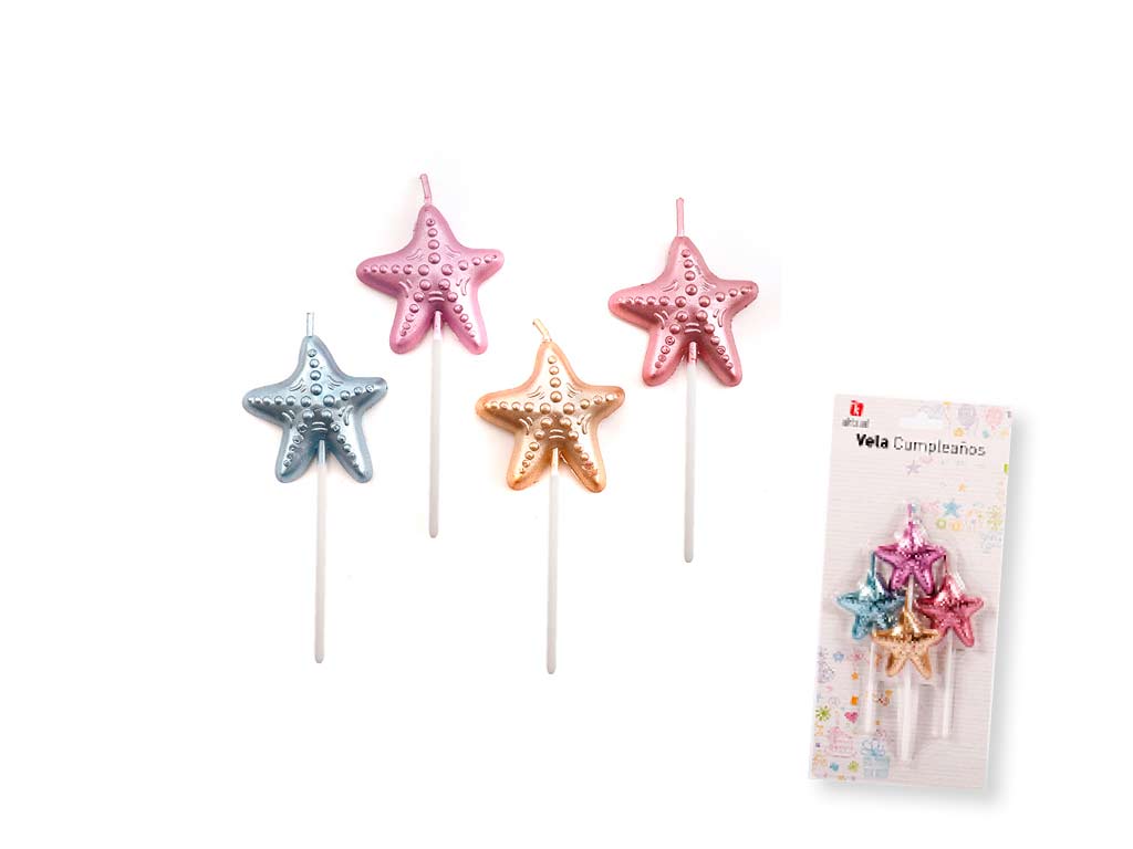 SET 4 VELAS ESTRELAS cod. 3400725