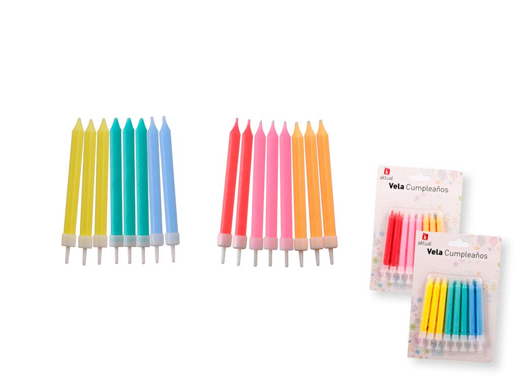 SET 8 VELAS CORES cod. 3400738