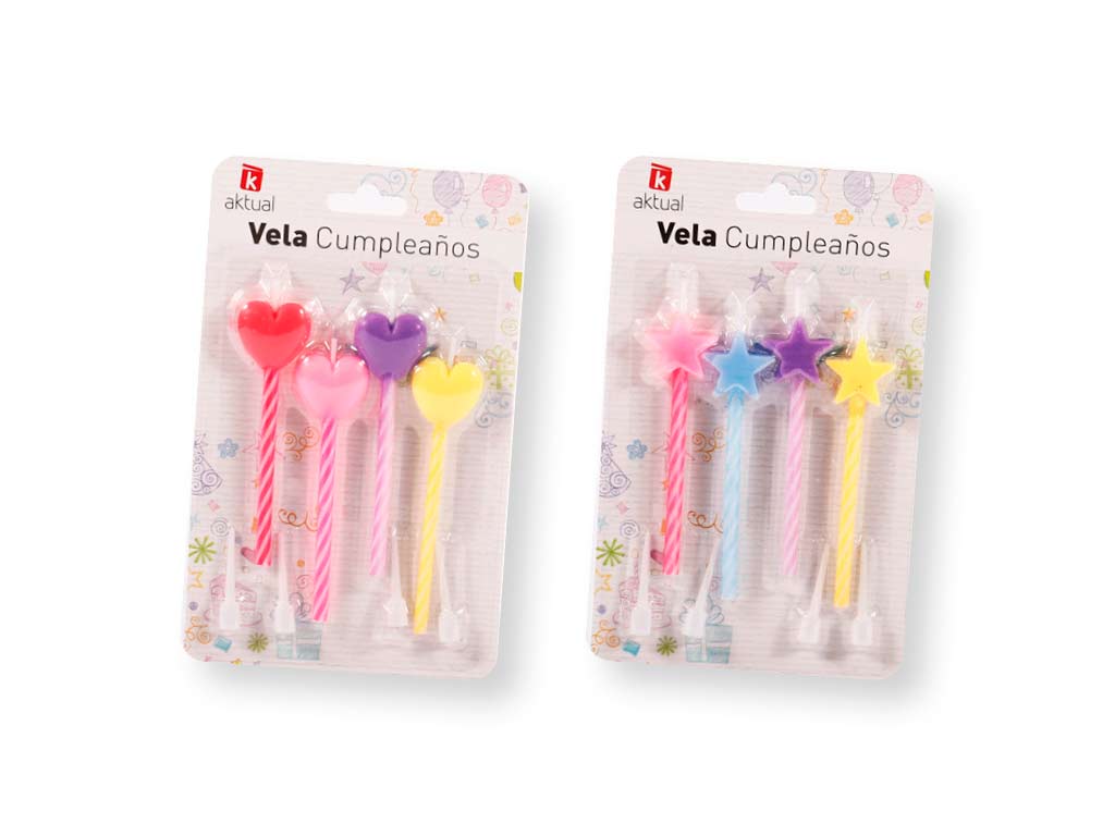 SET 4 VELAS ESTRELAS / CORACOES cod. 3400740