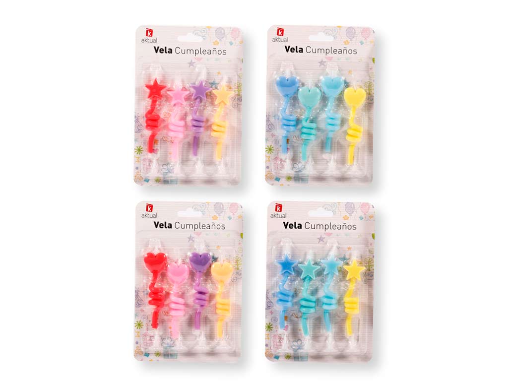 SET 4 VELAS ESTRELAS / CORACOES ESPIRAL cod. 3400741