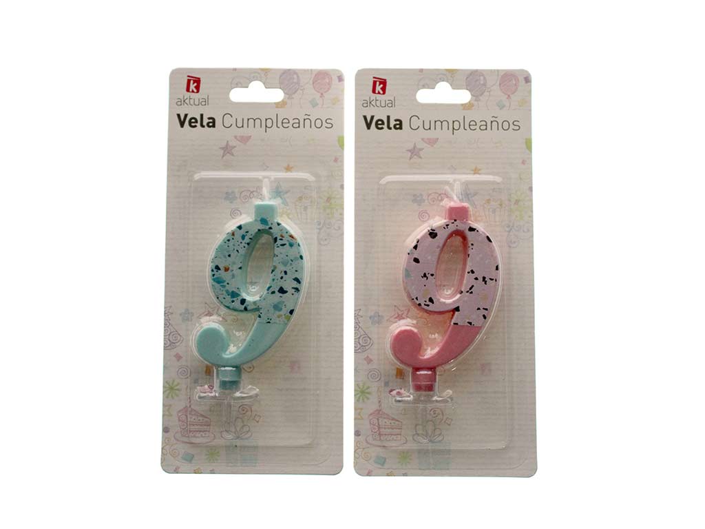 VELA 2 COLORES NUMERO -9- cod. 3400785