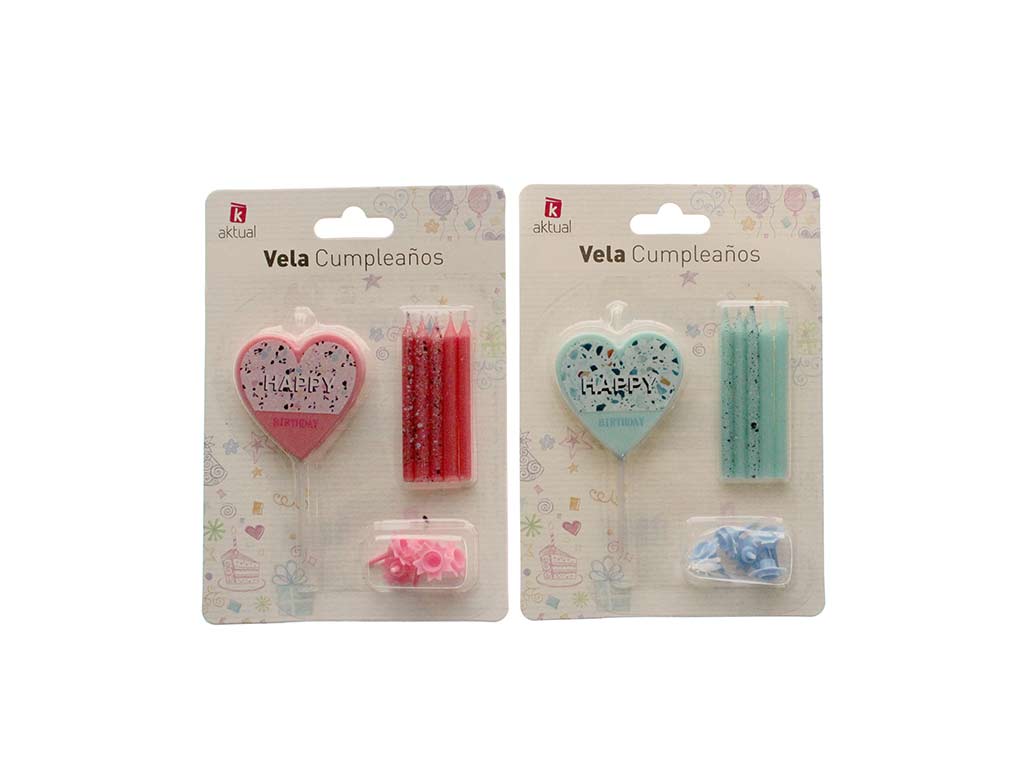 VELA CORAZON 2 COLORES cod. 3400787