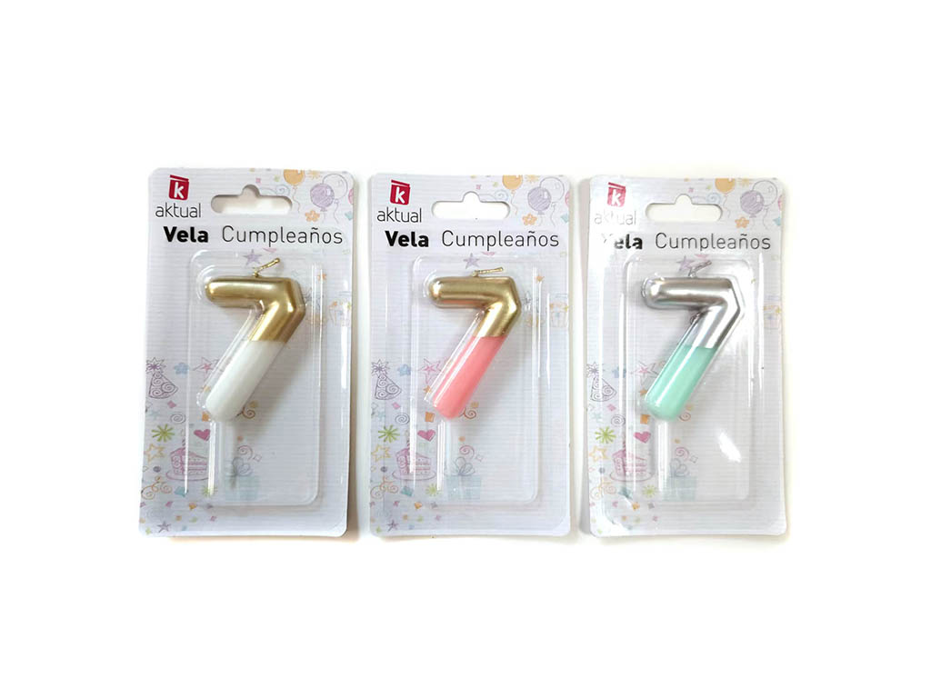 VELA COLOR&DORADA NUMERO 7 cod. 3400854