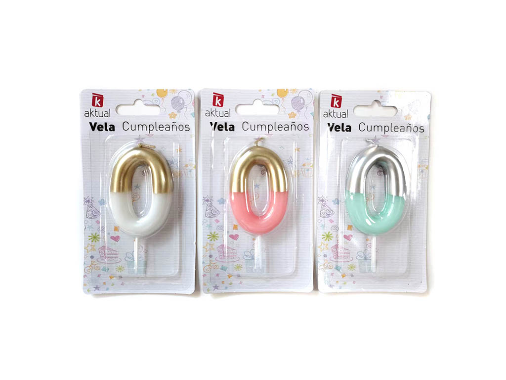 VELA COLOR&DORADA NUMERO 0 cod. 3400857