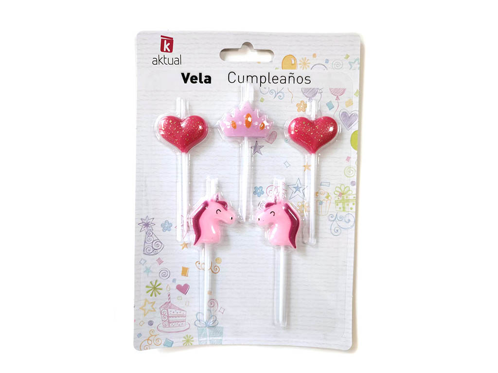 SET 5 VELAS UNICORNIO cod. 3400859