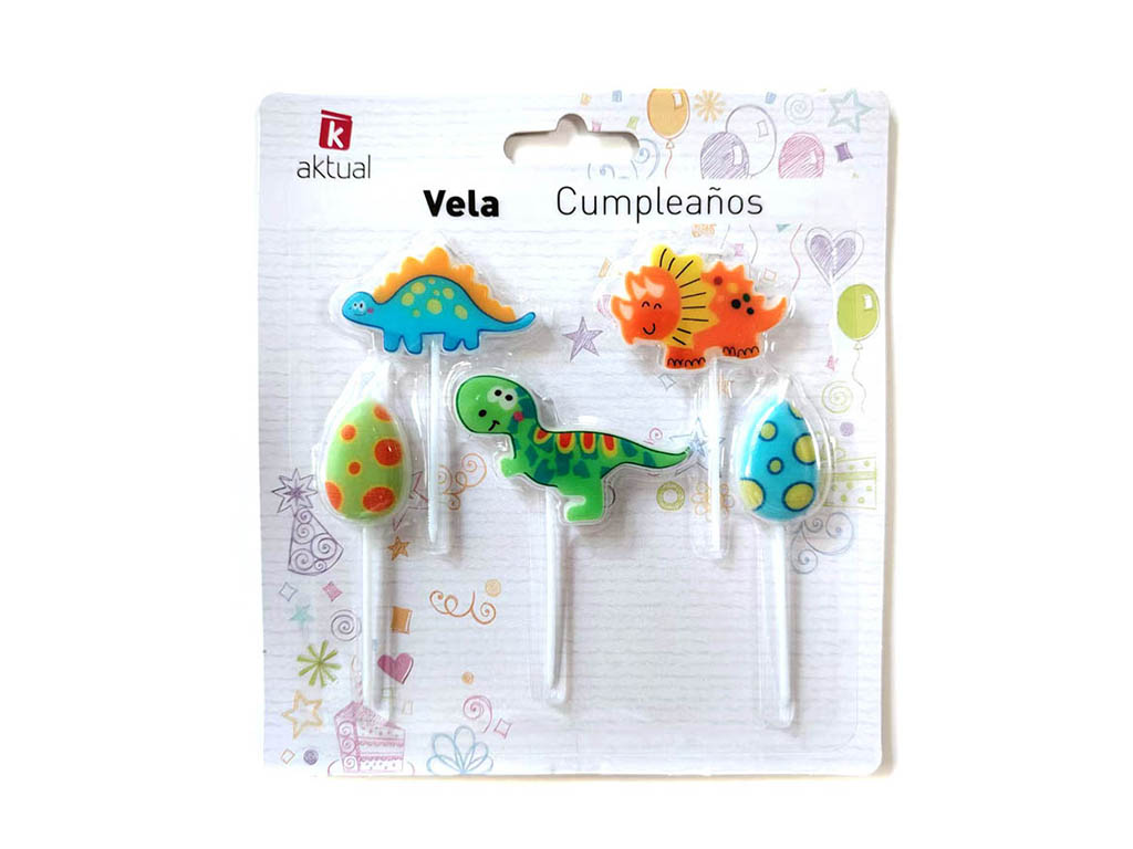 SET 5 VELAS DINOSAURIOS cod. 3400860