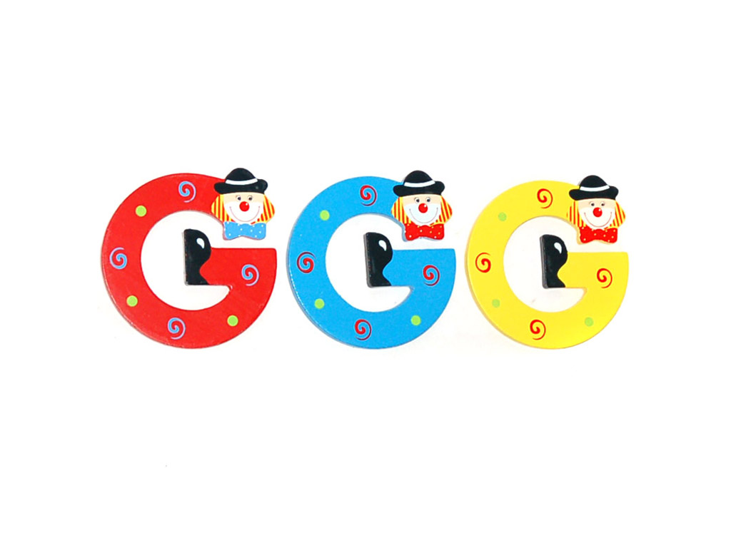 LETRA INFANTIL MADERA PAYASO G cod. 3500161
