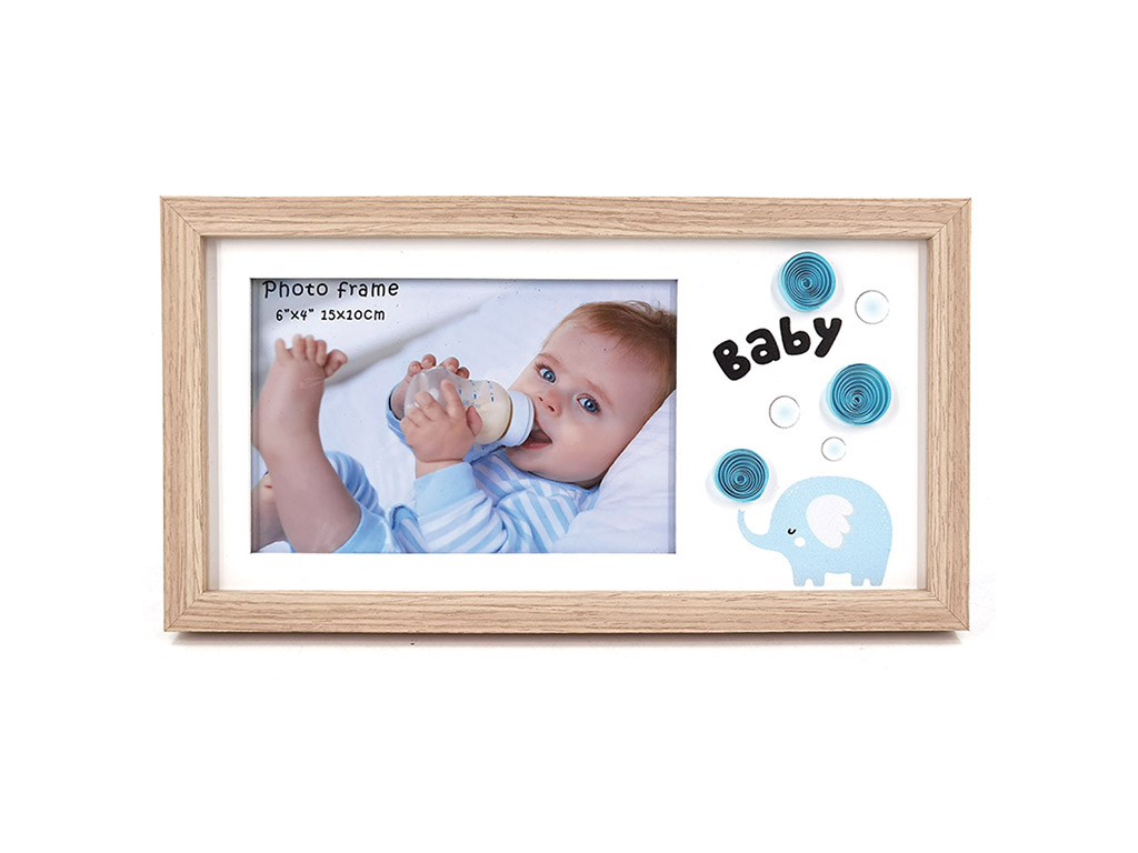 CHILD PHOTO FRAME 10X15 BLUE ELEPHANT cod. 3501174