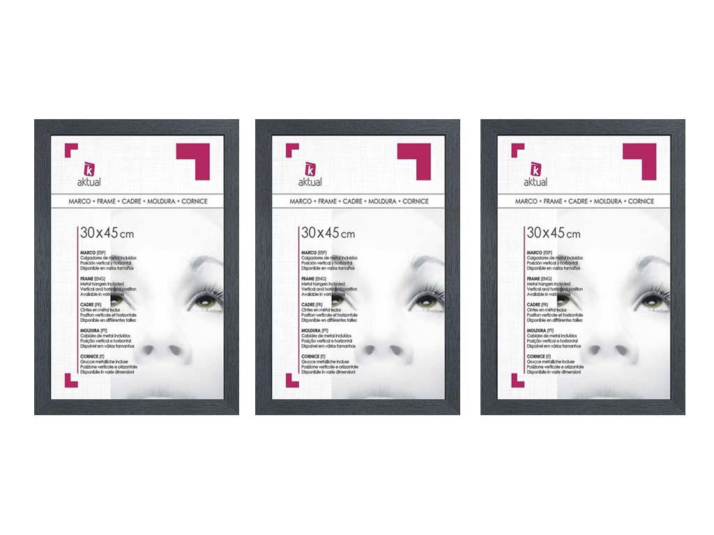 PACK 3 PORTAFOTOS MDF 30X45 NEGRO cod. 3501271