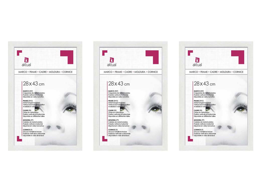 PACK 3 PORTAFOTOS MDF 28X43 BLANCO cod. 3501275