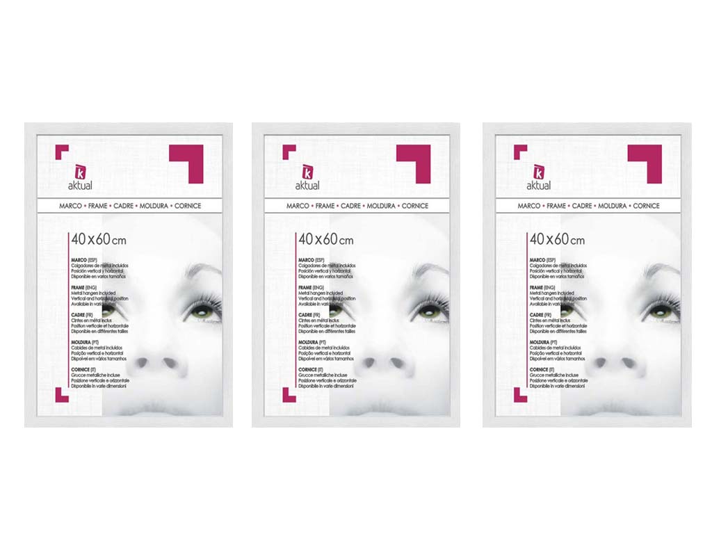 PACK 3 PORTAFOTOS MDF 40X60 BLANCO cod. 3501277