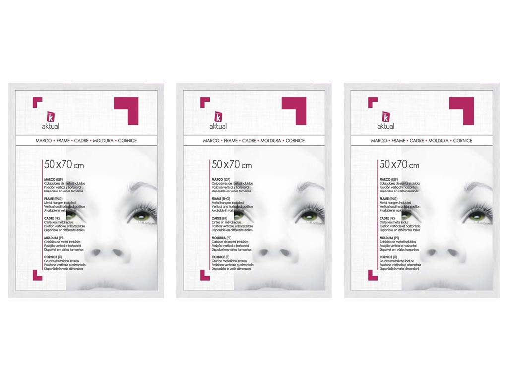PACK 3 PORTAFOTOS MDF 50X70 BLANCO cod. 3501278