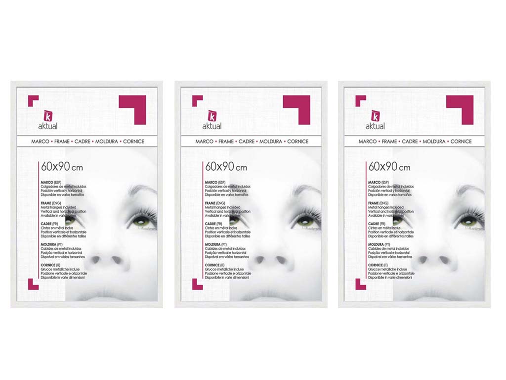 PACK 3 PORTAFOTOS MDF 60X90 BLANCO cod. 3501279