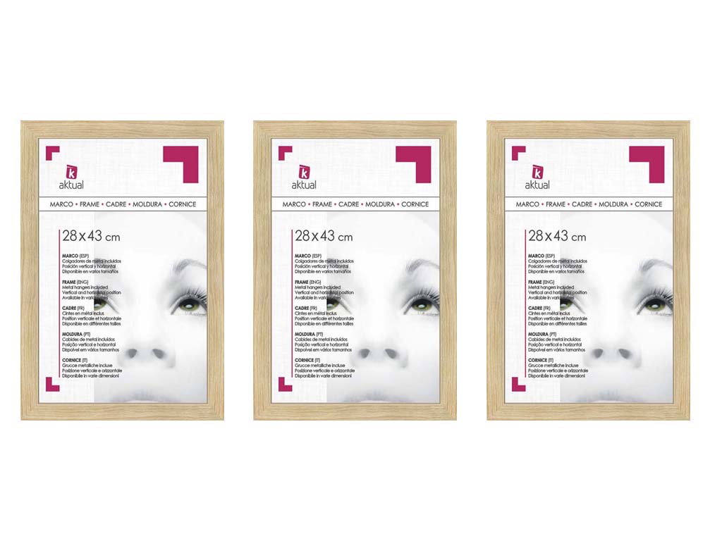 PACK 3 PORTAFOTOS MDF 28X43 MARRON cod. 3501280