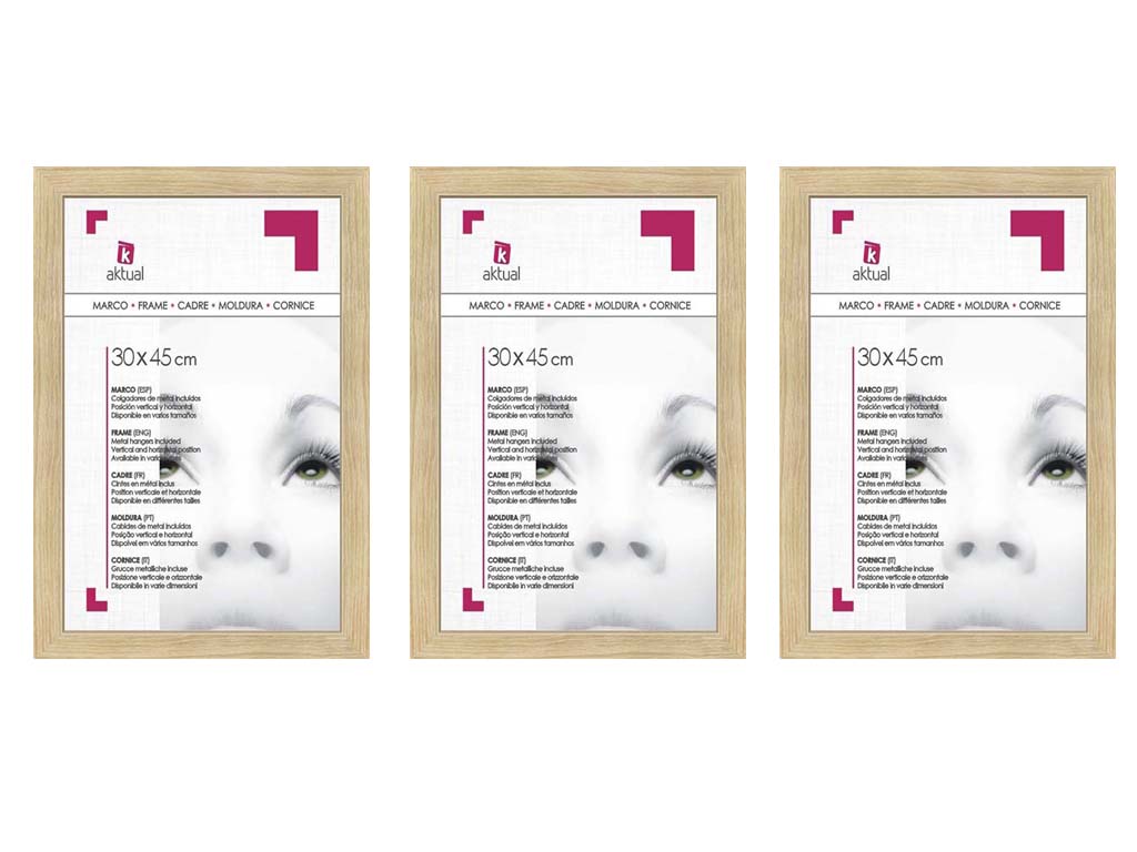 PACK 3 PORTAFOTOS MDF 30X45 MARRON cod. 3501281