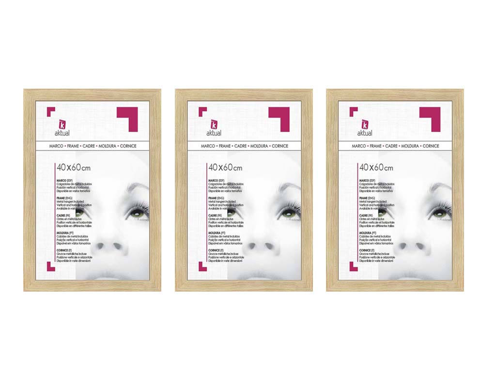 PACK 3 PORTAFOTOS MDF 40X60 MARRON cod. 3501282