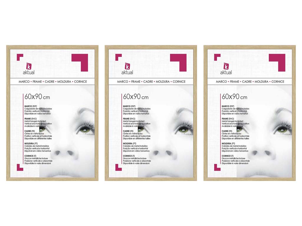 PACK 3 PORTAFOTOS MDF 60X90 MARRON cod. 3501284
