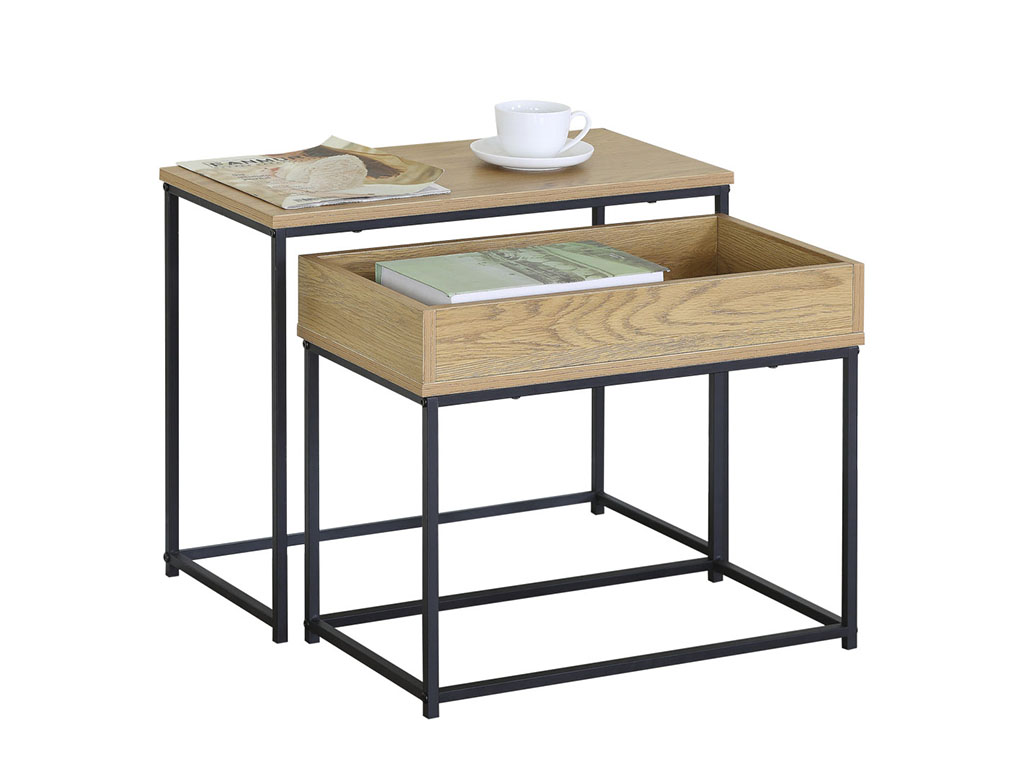 2-SET PINETA METAL SIDE TABLES cod. 3600174