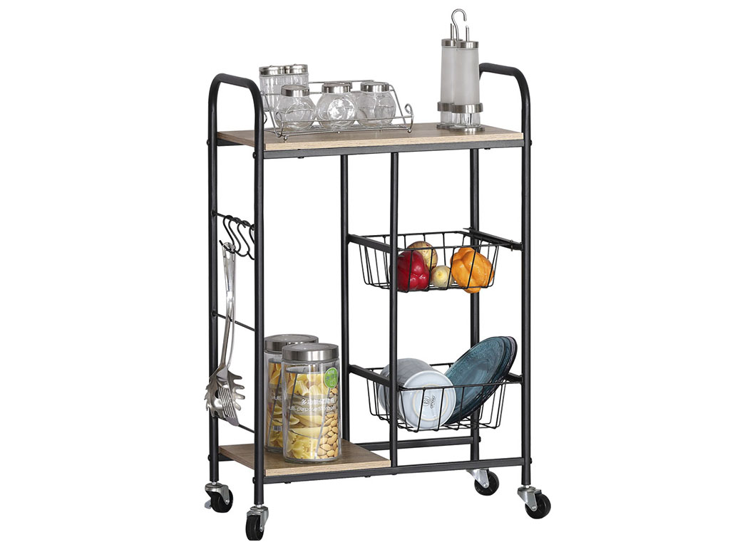 METAL KITCHEN CART 2 BASKETS cod. 3600181