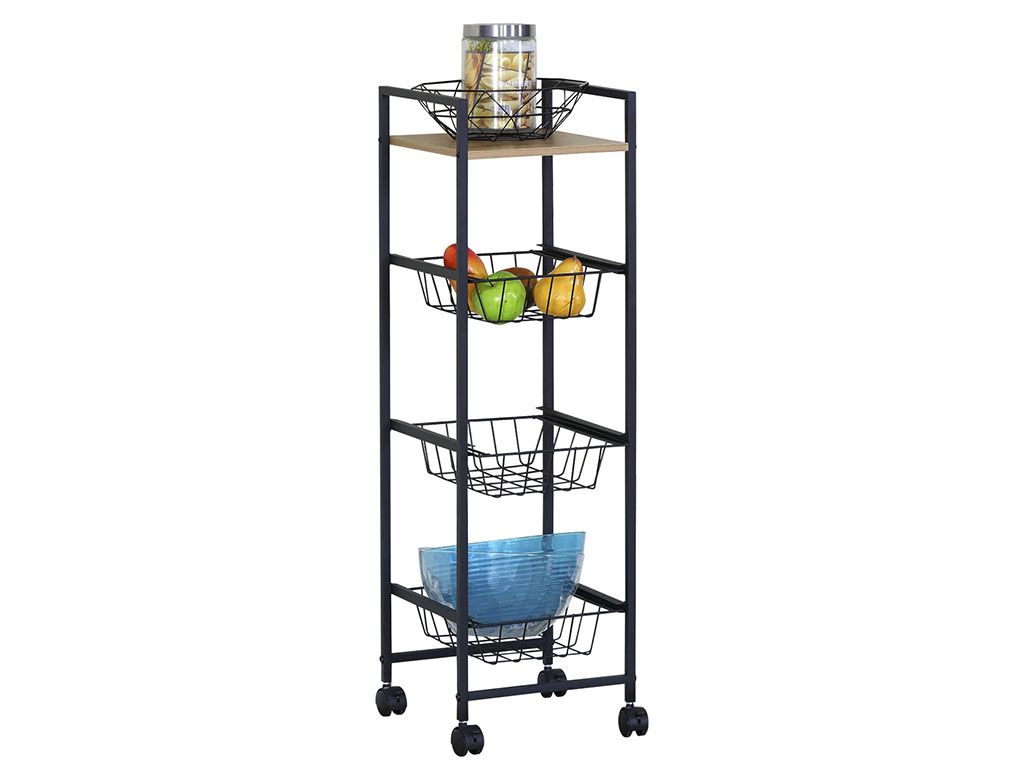 TRILLO METAL KITCHEN CART 3 BASKETS cod. 3600183