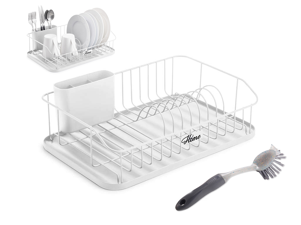 ESCORREDOR PRATOS BRANCO C/PORTA TALHER cod. 3700585